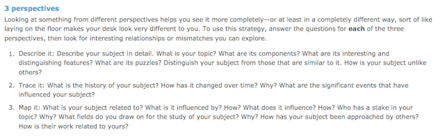 UNC-Chapel Hill 3 Perspectives resource