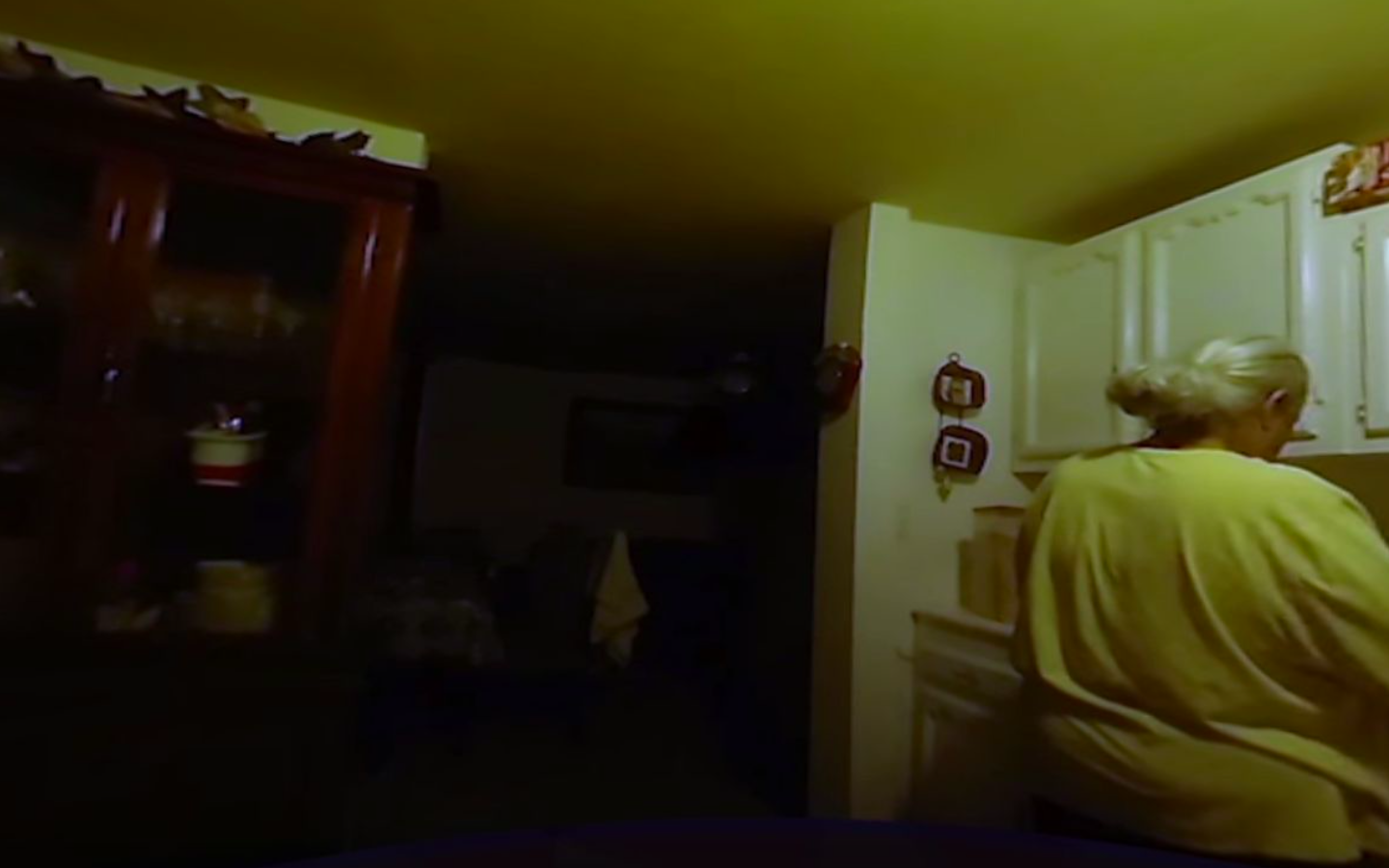 Morning indoor scene depicting elderly family member