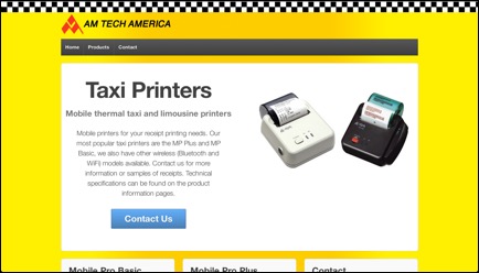 Figure 6 - Responsive Theme Used by taxiprinters.com