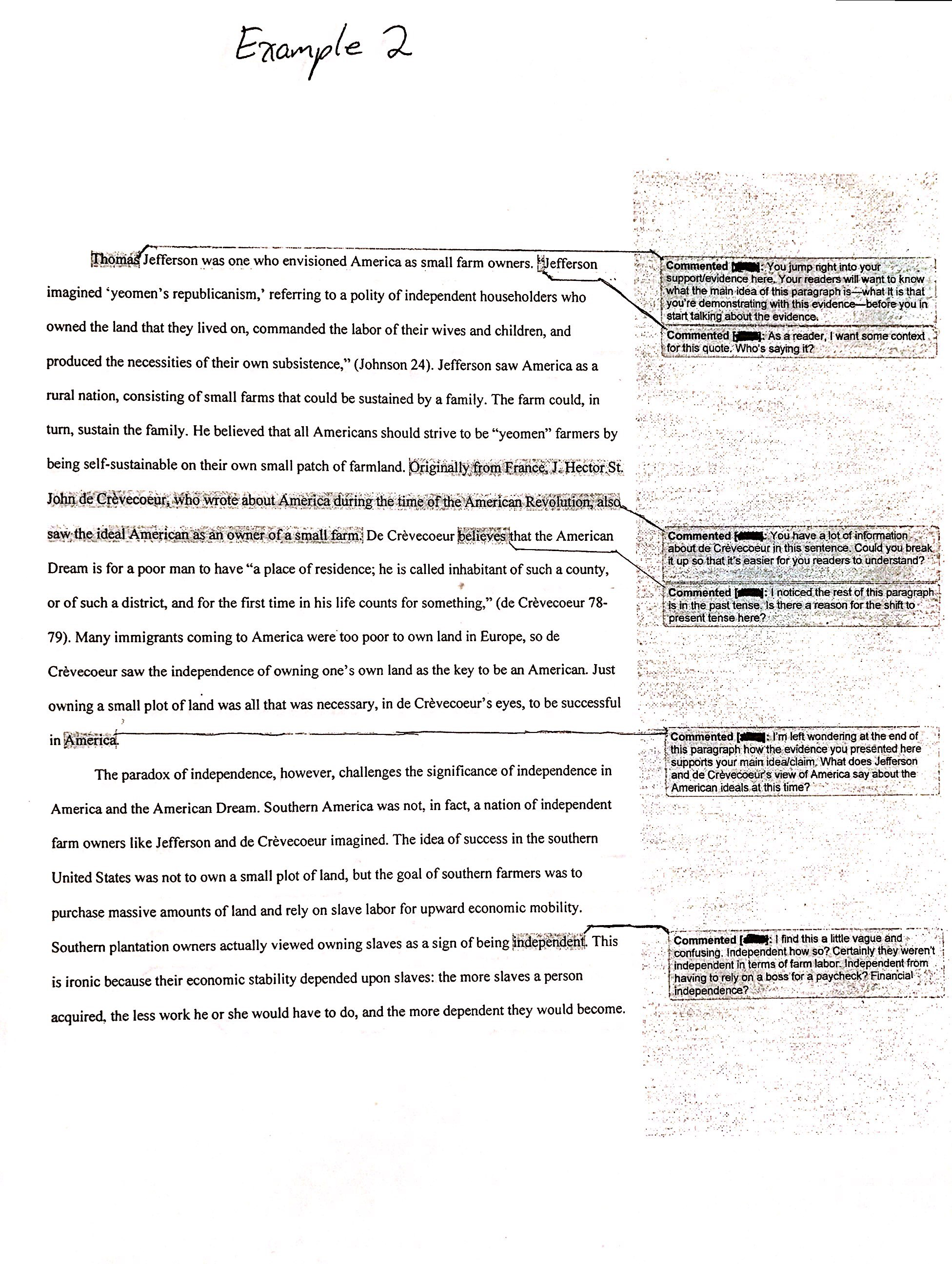 Feedback Example 2 — dialogic approach