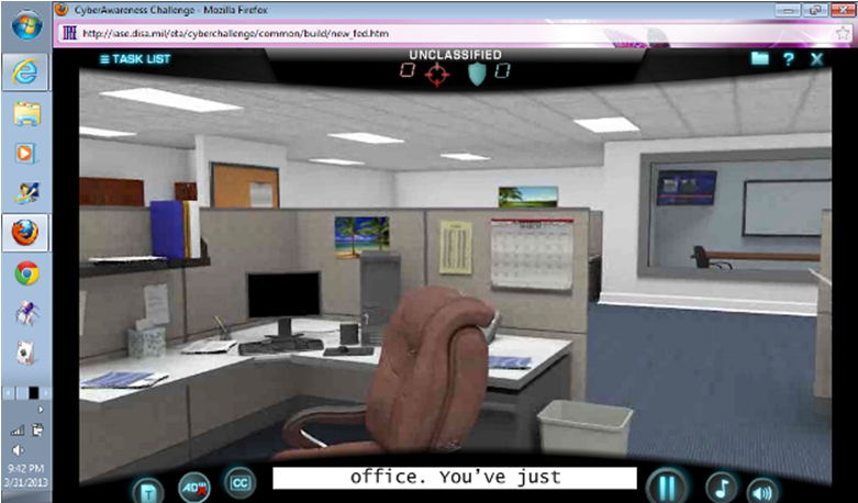 Figure 5 - Opening screen with closed captioning