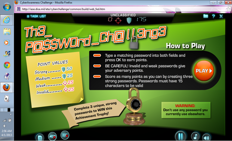 Figure 10 - Password game with excessive fonts and colors